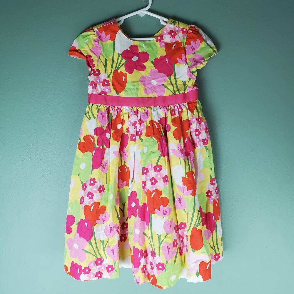 Gymboree Tea Time Afternoon Girls Flower Ribbon Dress Size 6